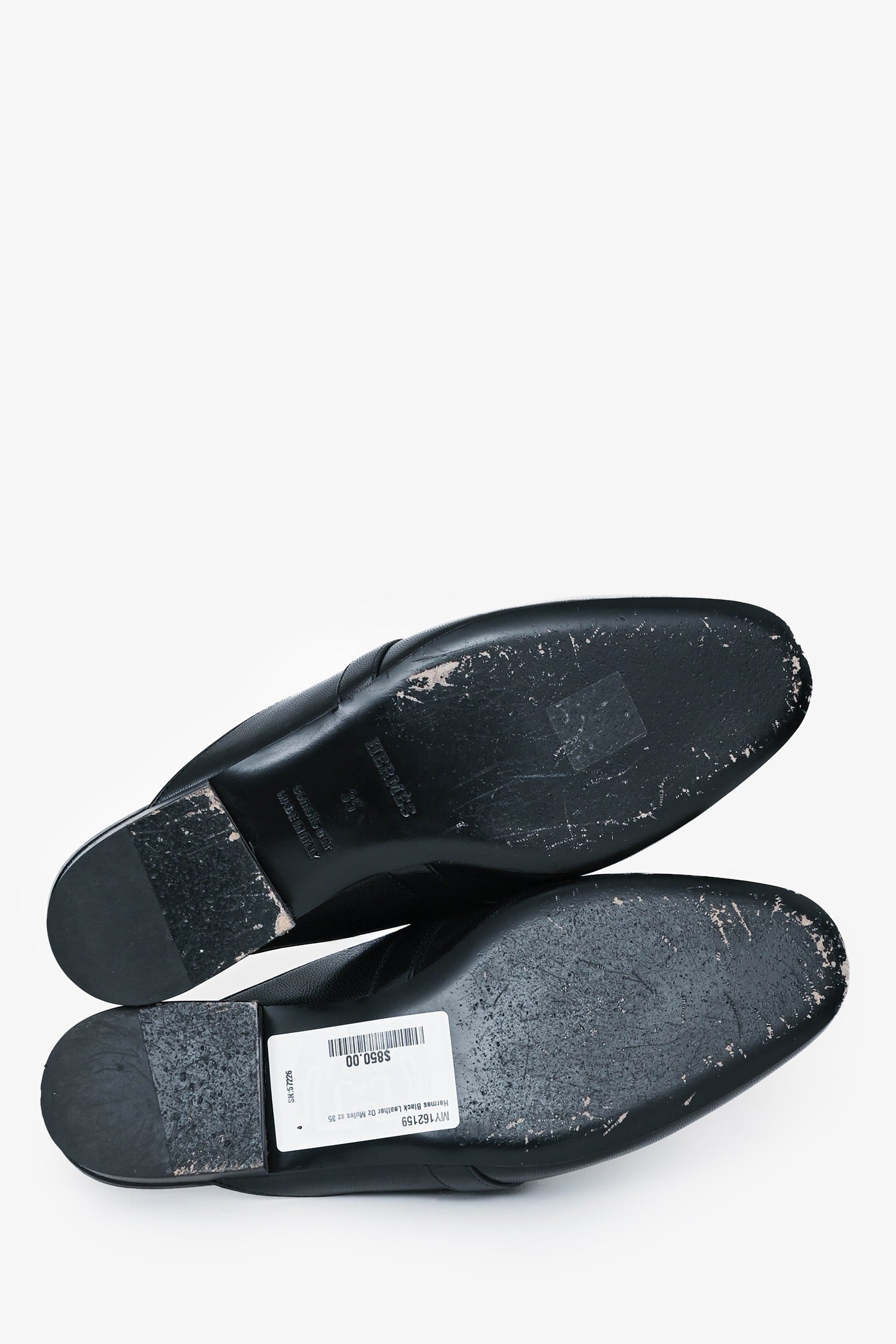 Hermès Black Leather Oz Mules Size 35