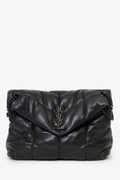 Saint Laurent So Black Monogram Chevron Quilt Matelassé Medium Loulou Puffer Bag
