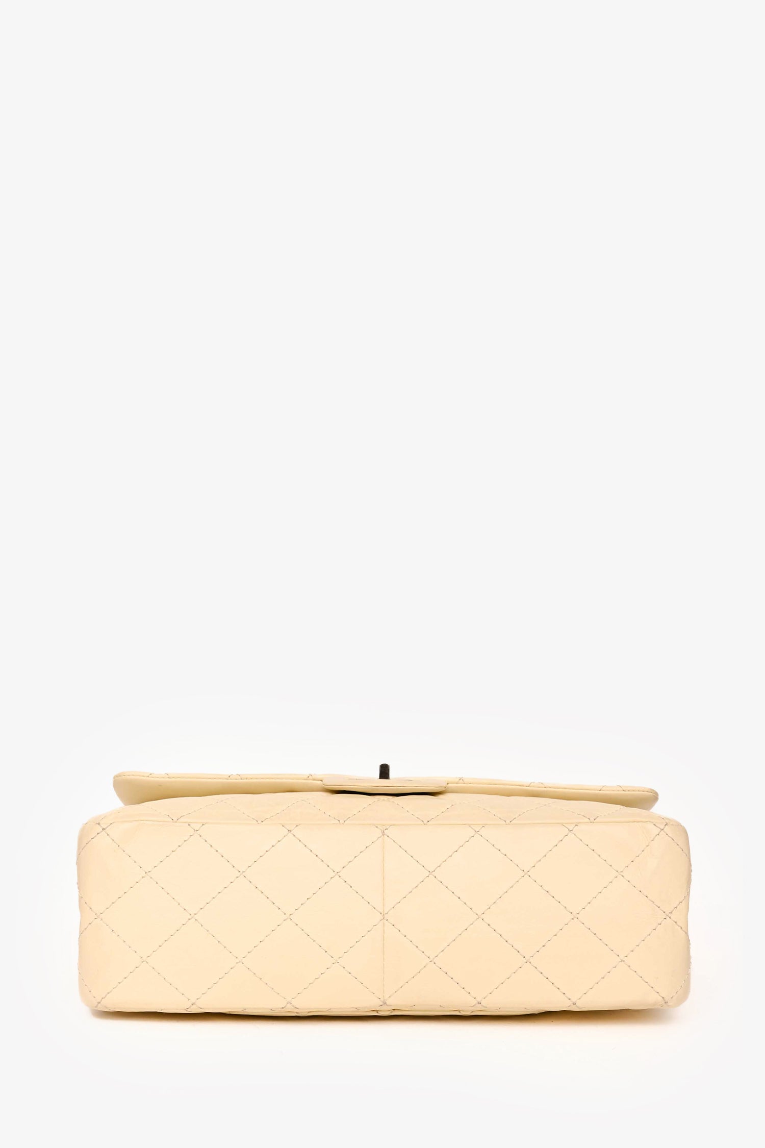 Pre-Loved Chanel™ 2012 White Aged Calfskin Leather 2.55 Reissue 227 Flap Bag