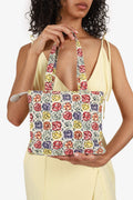 Pre-Loved Chanel™ White/Multicolour Floral Print CC Mini Tote