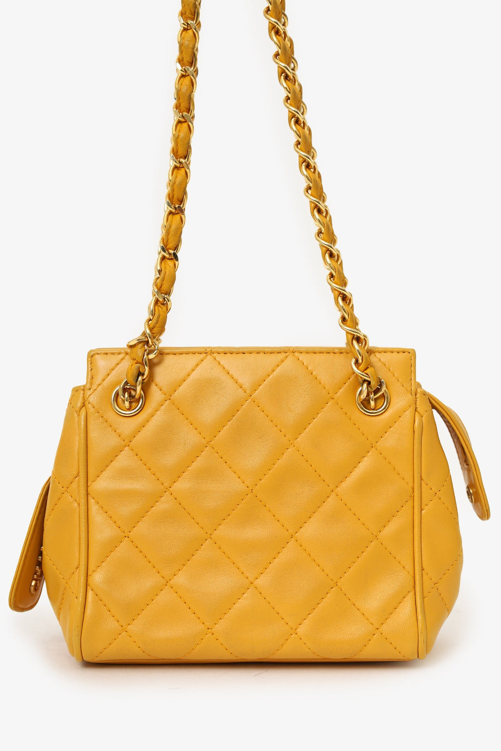 Pre-Loved Chanel™ 1994-96 Yellow Quilted Lambskin Mini Square Bag