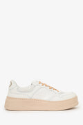 Gucci White/Pink GG Embossed Leather Sneakers Size 38.5