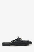 Hermès Black Leather OZ Kelly Mules Size 40