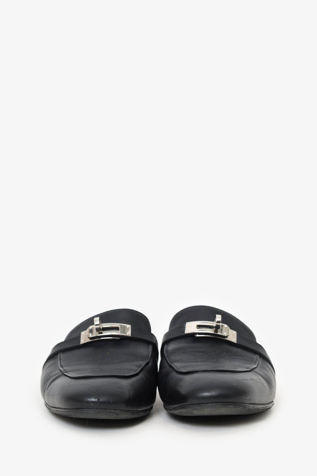 Hermès Black Leather OZ Kelly Mules Size 40