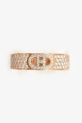 Hermès 18K Rose Gold Diamond Small H d'Ancre Ring Size 56