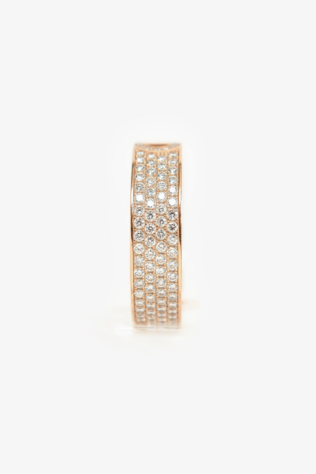 Hermès 18K Rose Gold Diamond Small H d'Ancre Ring Size 56