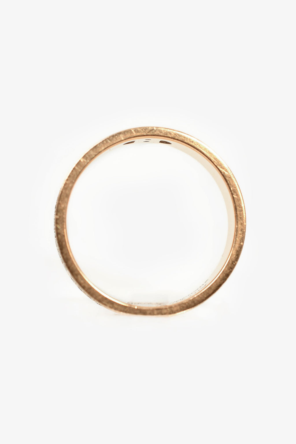 Hermès 18K Rose Gold Diamond Small H d'Ancre Ring Size 56