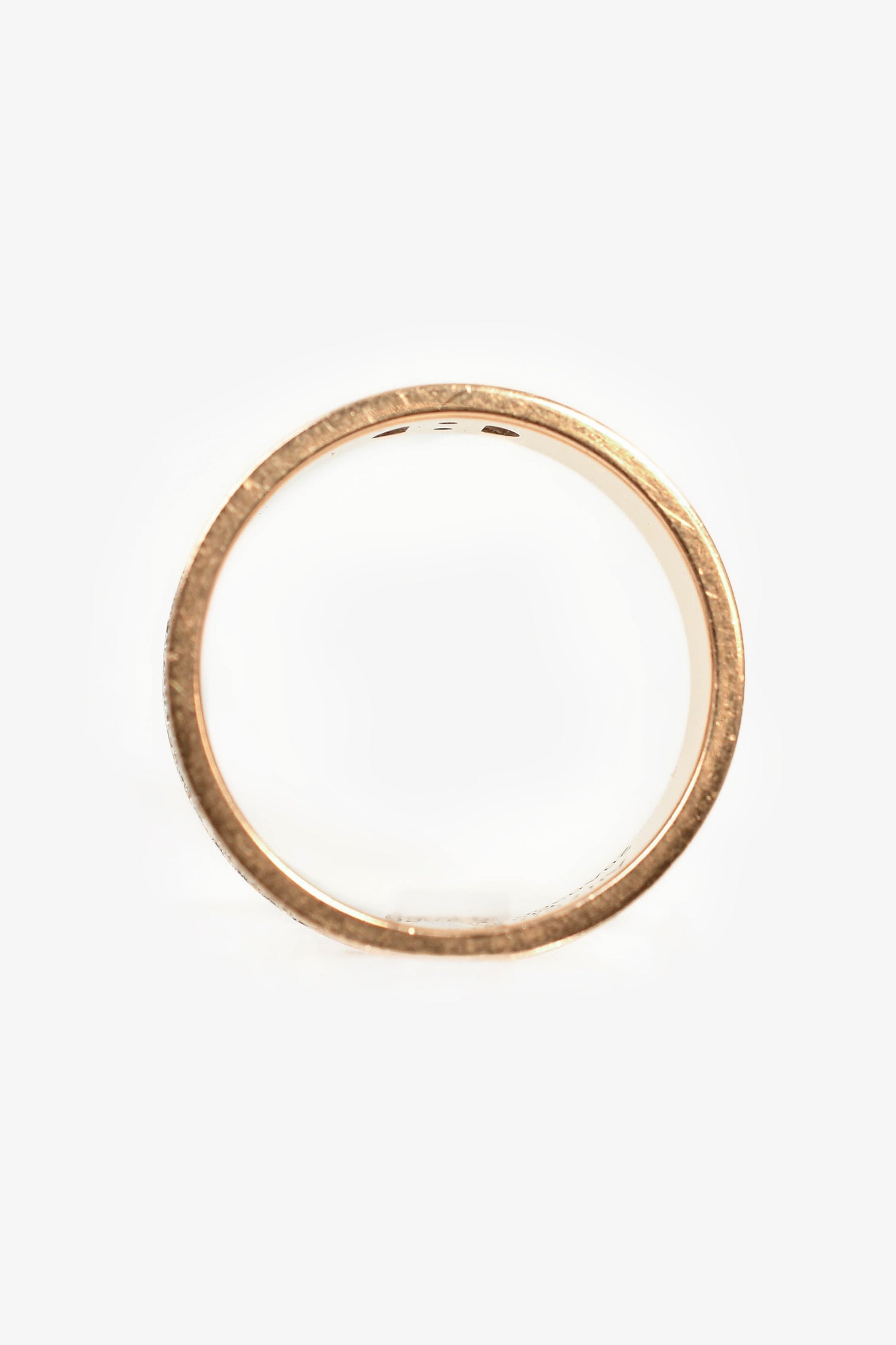 Hermès 18K Rose Gold Diamond Small H d'Ancre Ring Size 56