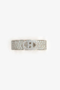 Hermès 18K White Gold Diamond Small H d'Ancre Ring Size 54