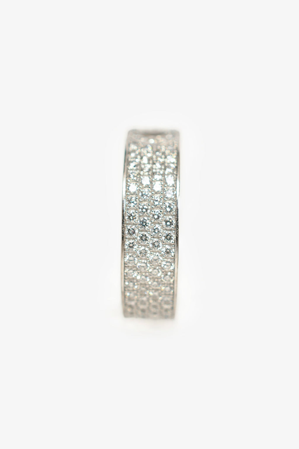 Hermès 18K White Gold Diamond Small H d'Ancre Ring Size 54