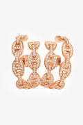 Hermès 18K Rose Gold Diamonds Chaine d'Ancre Enchaine Cuff Earrings