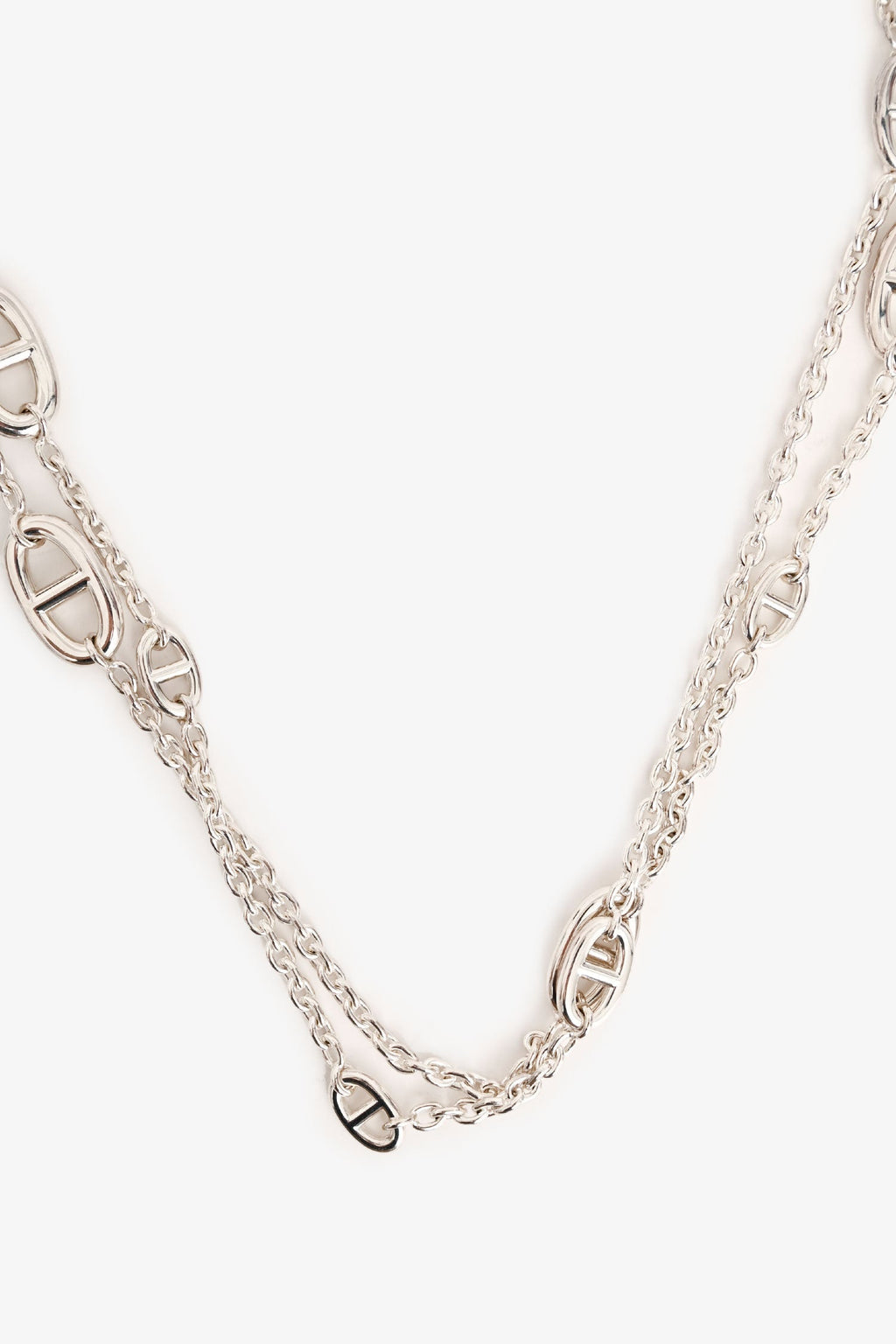 Hermès Sterling Silver Farandole Long Necklace 120