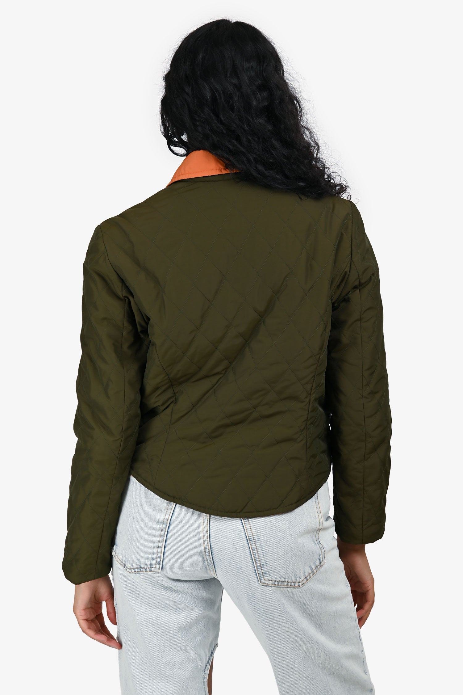 Hermès Green/Orange Reversible Quilted Coat Size M