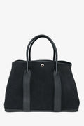 Hermès 2014 Black Toile Canvas/Leather Garden Party 36