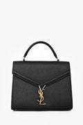 Saint Laurent 2019 Black Leather Cassandre Top Handle with Strap