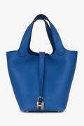 Hermès 2021 Bleu France Clemence Leather Picotin 18 PHW