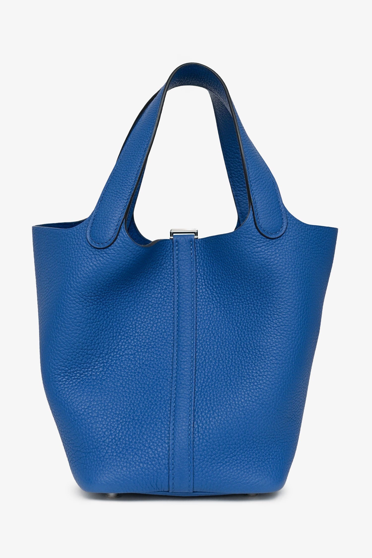Hermès 2021 Bleu France Clemence Leather Picotin 18 PHW