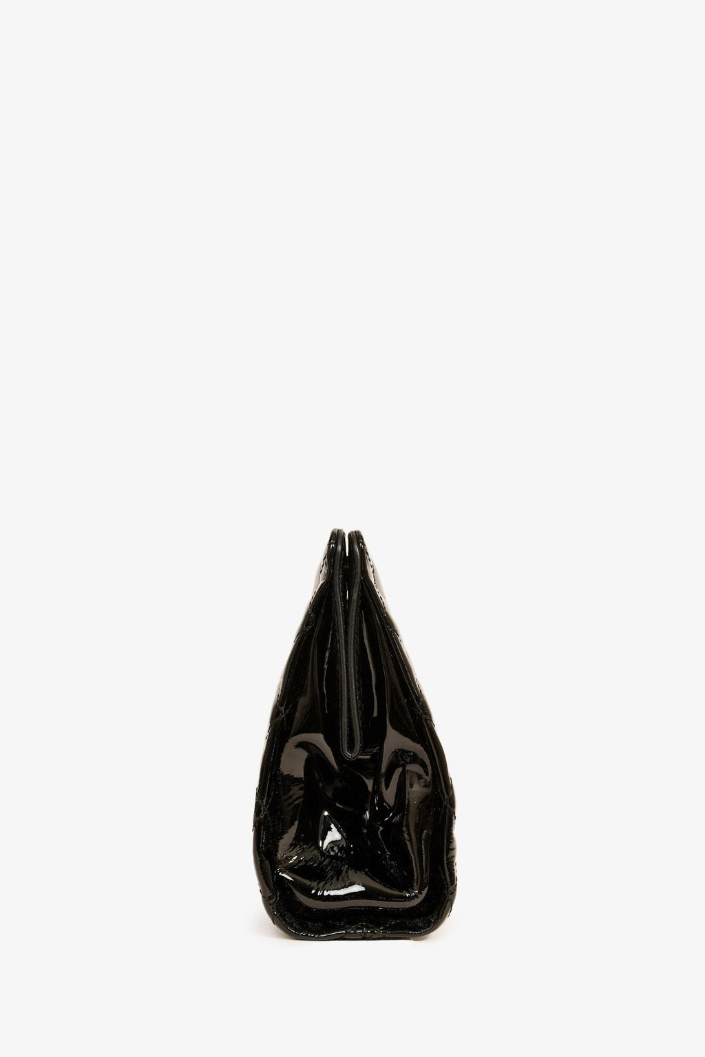 Pre-Loved Chanel™ 2012-13 Black Patent Timeless Frame Clutch