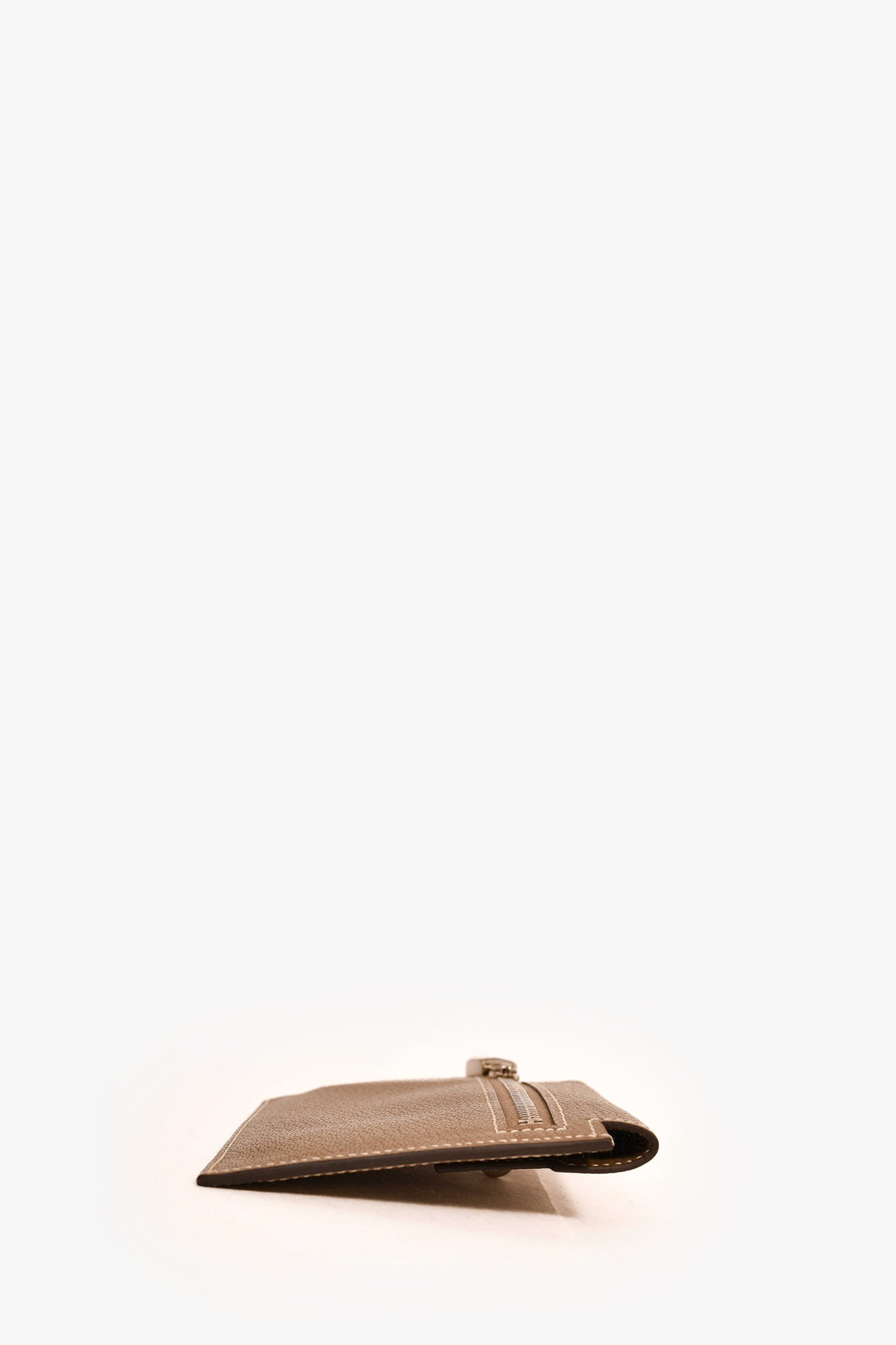 Hermès 2022 Etoupe Leather Mysore Goatskin Kelly Pocket Compact Wallet