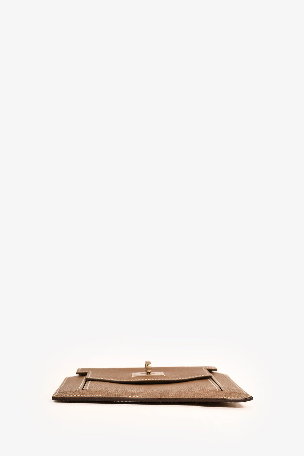 Hermès 2022 Etoupe Leather Mysore Goatskin Kelly Pocket Compact Wallet