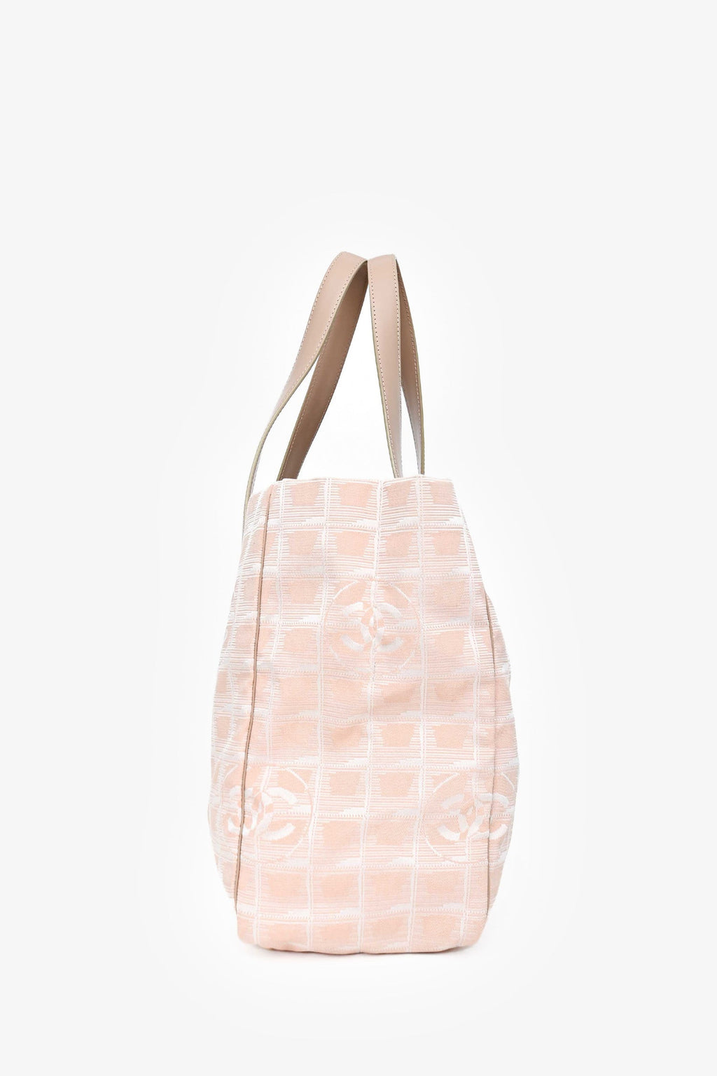 Pre-Loved Chanel™ 2004-5 Pink Canvas Travel Ligne CC Logo Tote