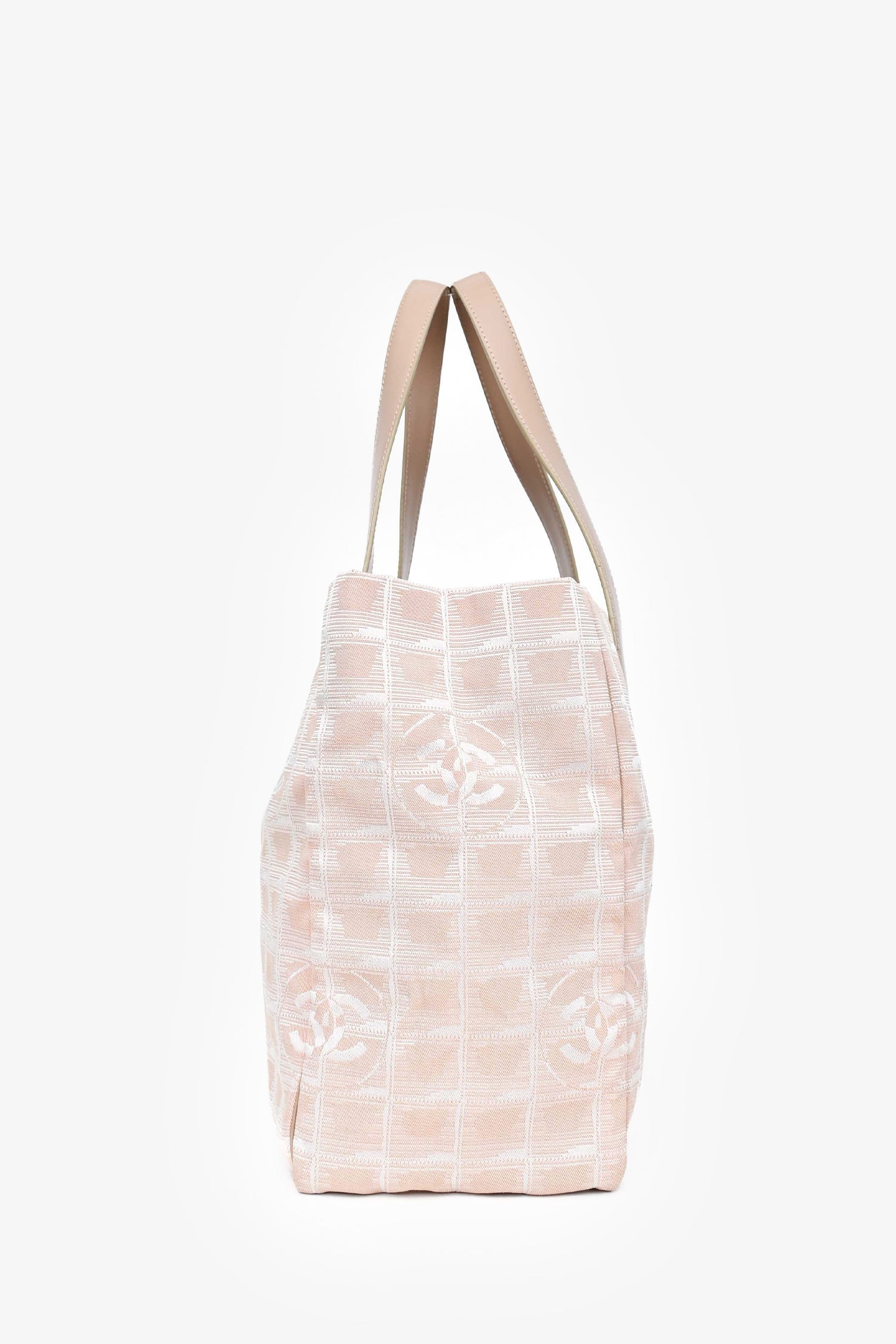 Pre-Loved Chanel™ 2004-5 Pink Canvas Travel Ligne CC Logo Tote