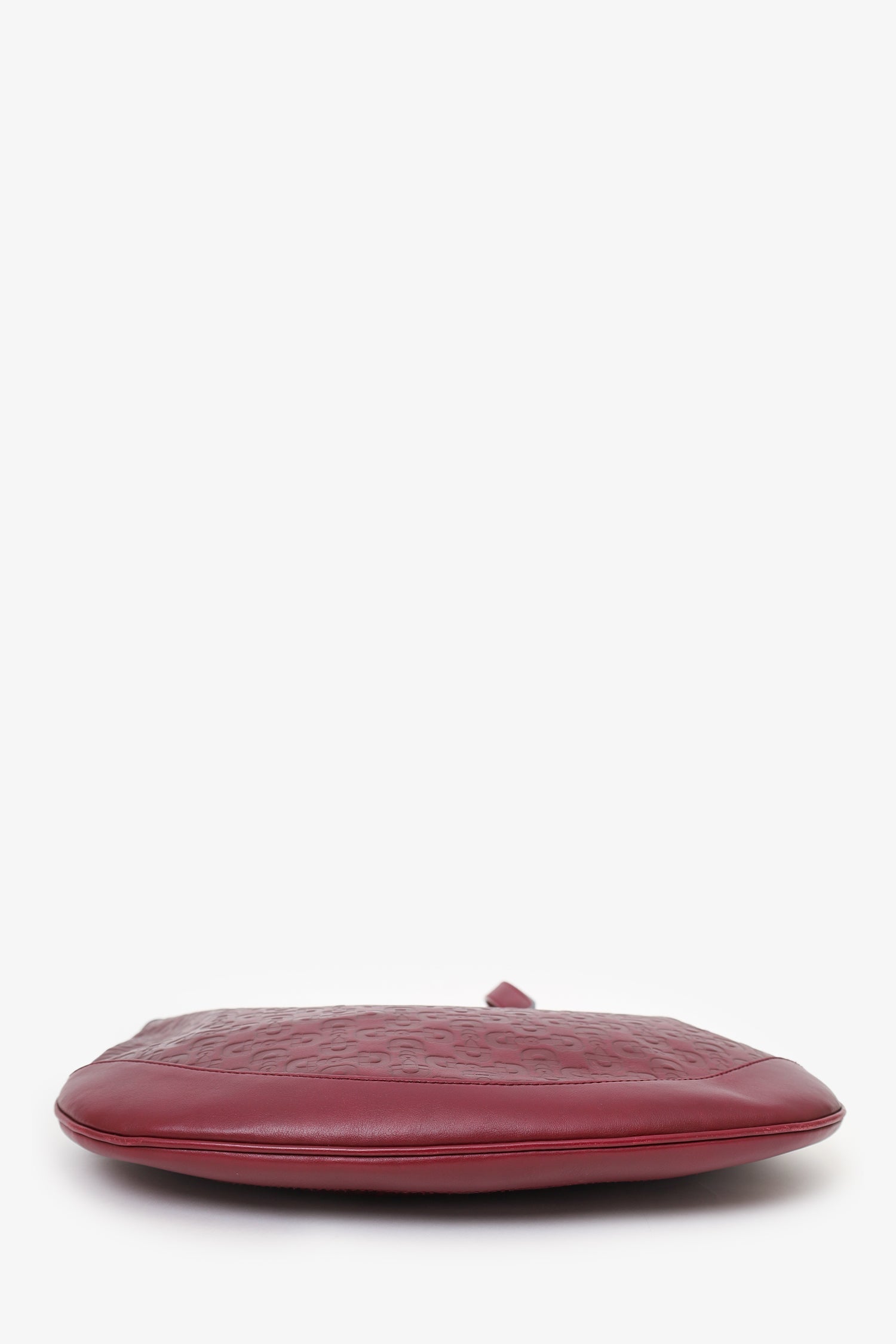 Gucci Burgundy Calfskin Horsebit Embossed Crossbody