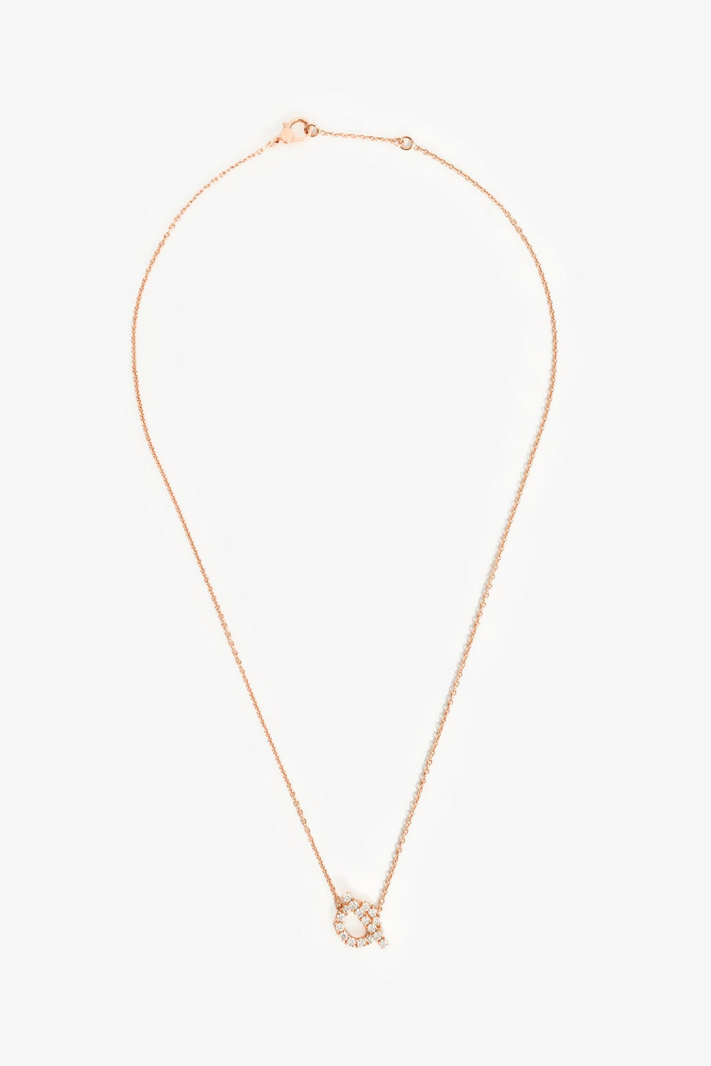 Hermès 2025 18K Rose Gold Diamond Finesse Pendant Necklace