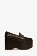 Gucci Black Leather Horsebit Mega Platform Loafers Size 38.5