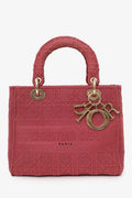 Christian Dior 2020 Pink Cannage Canvas Medium Lady D-Lite With Strap