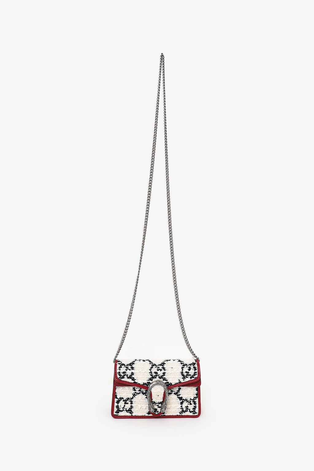 Gucci Cream/Black Tweed GG Monogram Mini Dionysus Crossbody Bag