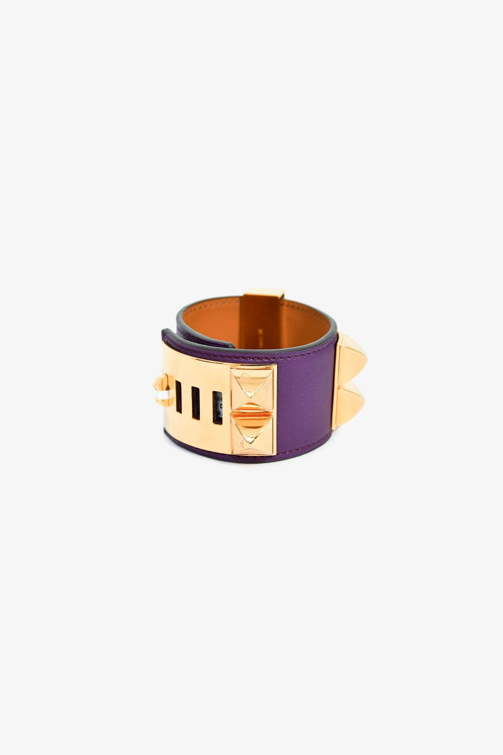 Hermès 2012 Purple Leather Collier De Chien Bracelet