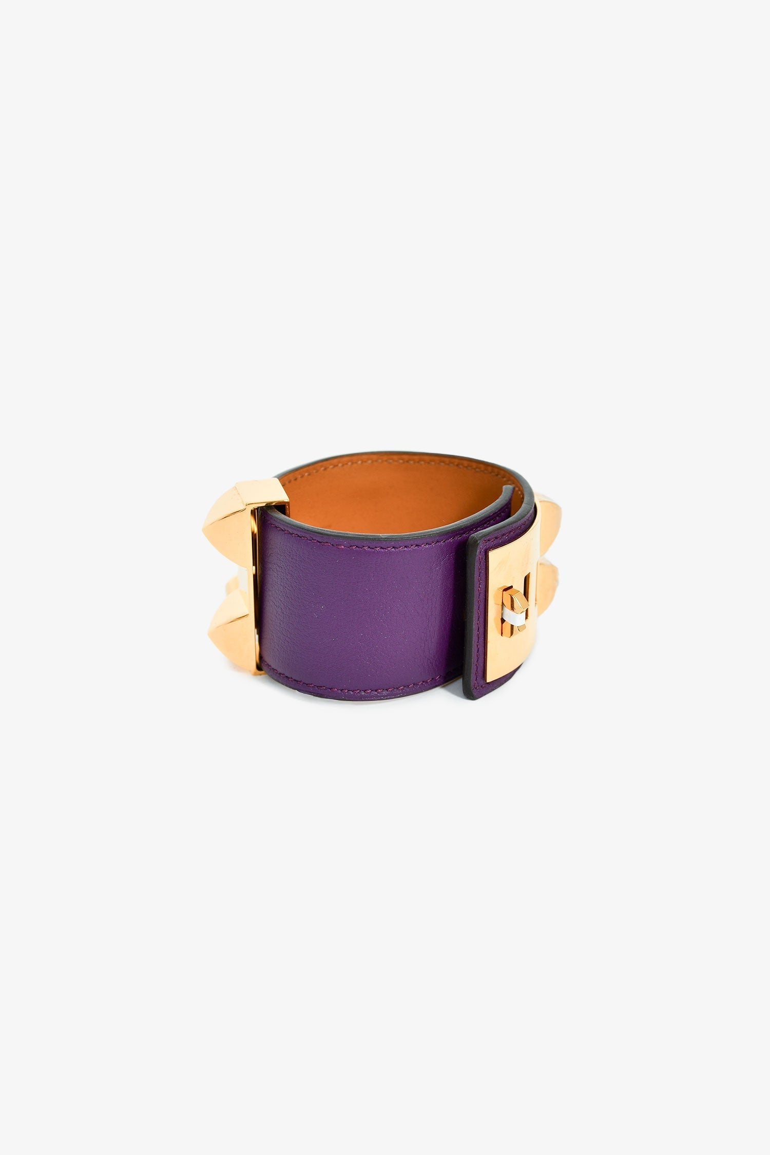 Hermès 2012 Purple Leather Collier De Chien Bracelet