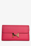 Hermès 2012 Purple Epsom Leather Constance Long Wallet