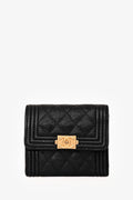 Pre-Loved Chanel™ 2018/19 Black Caviar Small Flap Wallet
