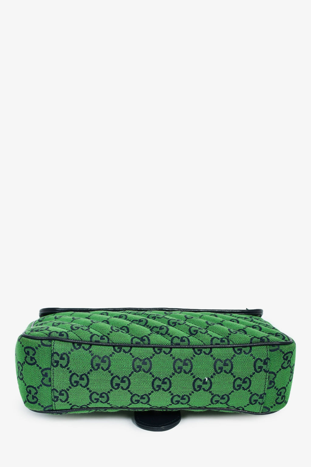 Gucci Green Canvas Navy Guccisima Small Marmont Shoulder Bag