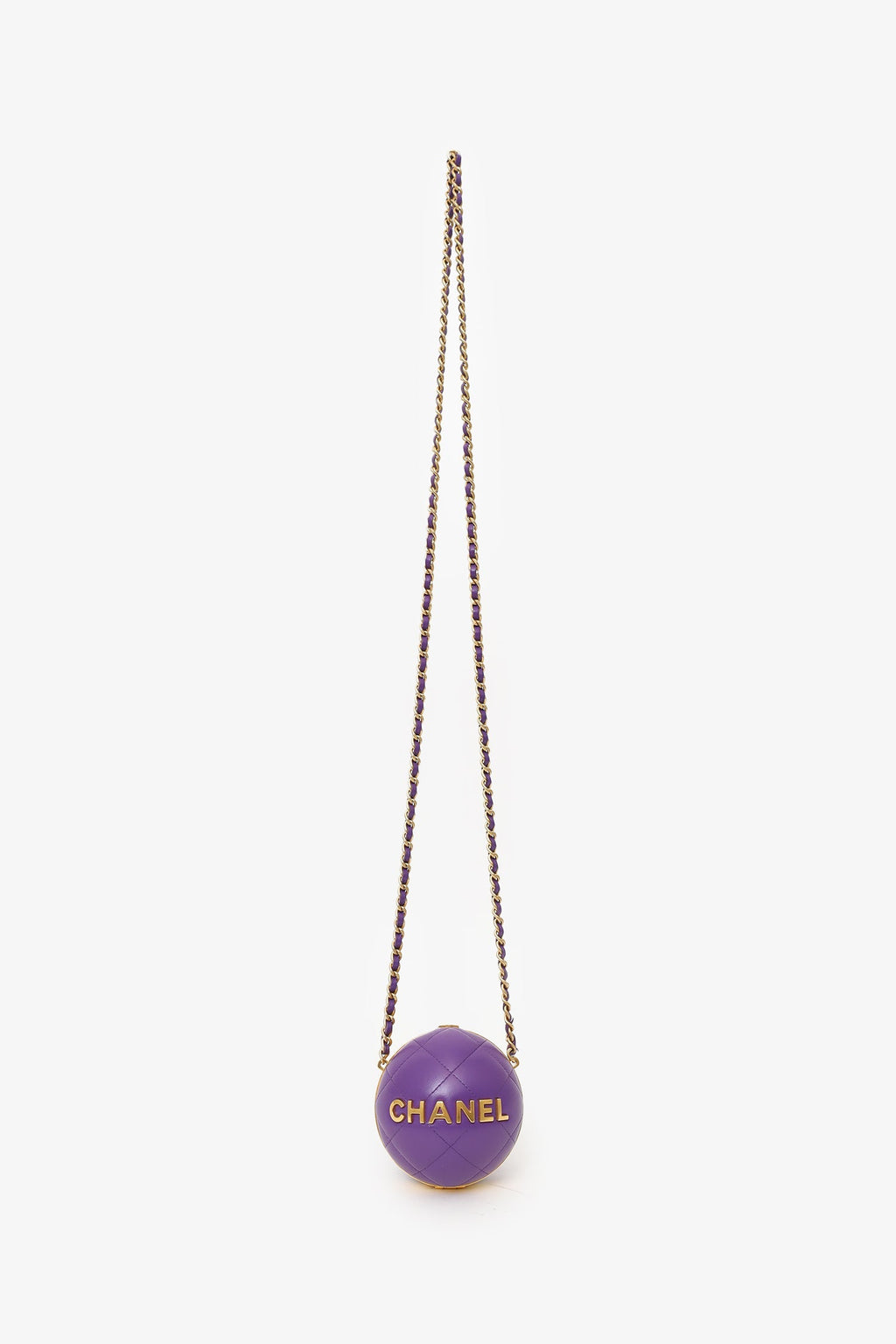 Pre-Loved Chanel™ 2022 Purple Paris-Le19M Coco Sphere Minaudiere Bag