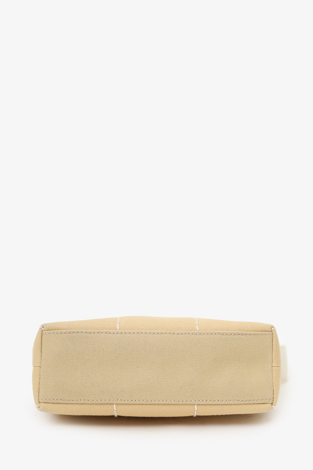 Pre-Loved Chanel™ 2003-04 Beige Canvas Chocolate Bar Mini Pochette