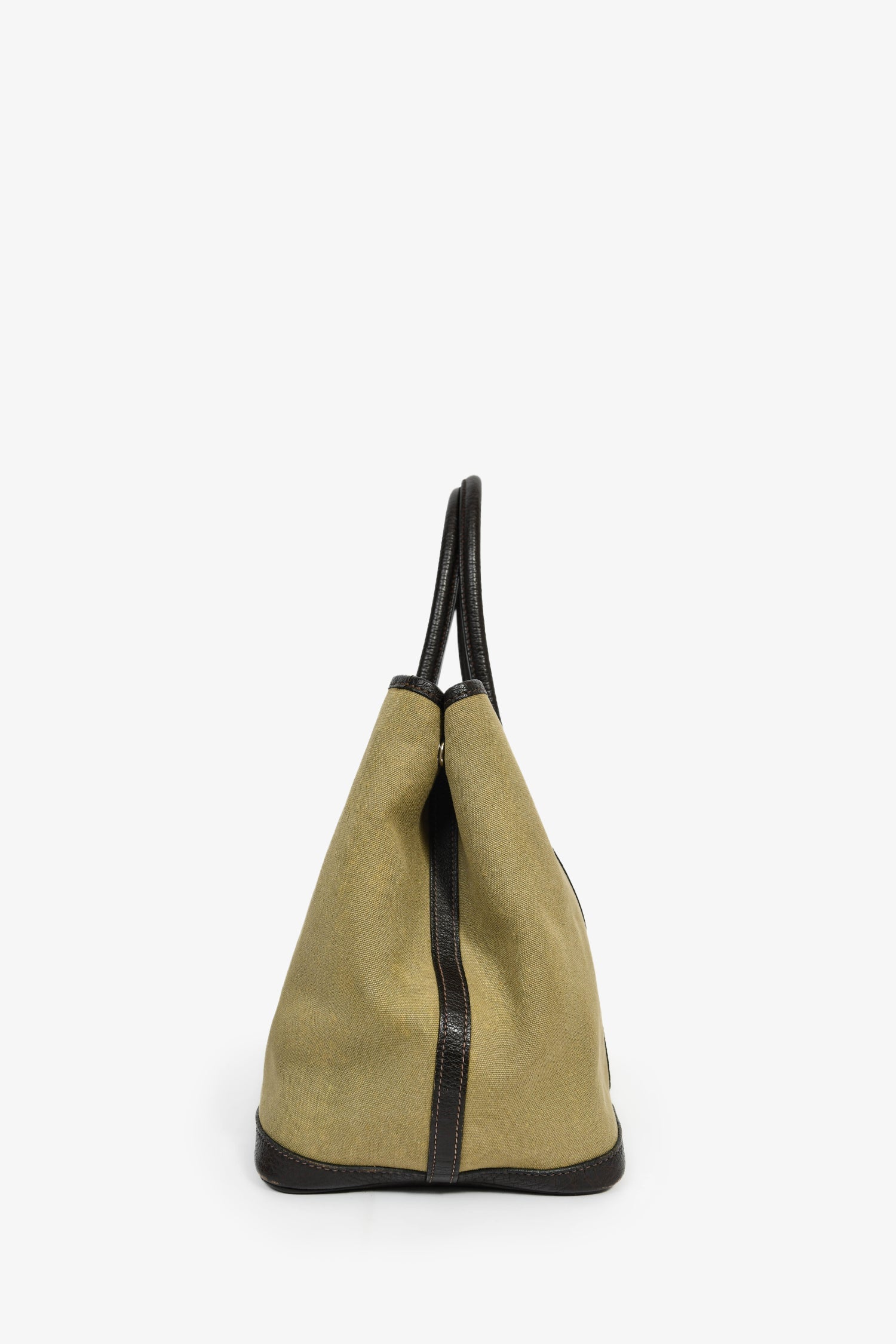 Hermès 2003 Green/Brown Canvas/Leather Garden Party 36