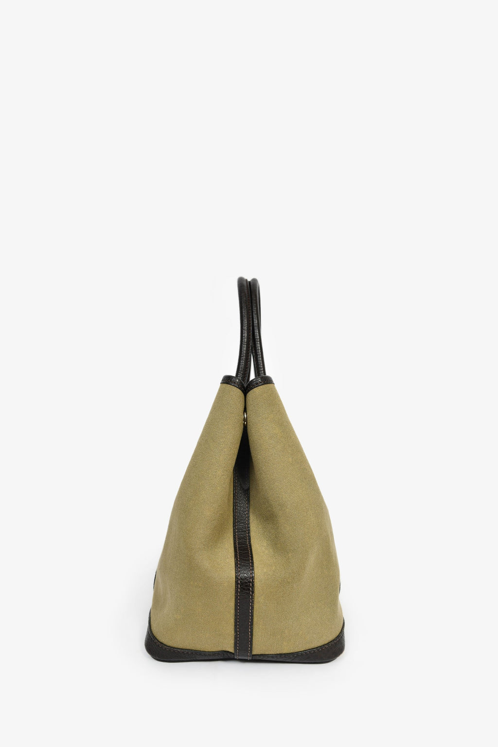 Hermès 2003 Green/Brown Canvas/Leather Garden Party 36
