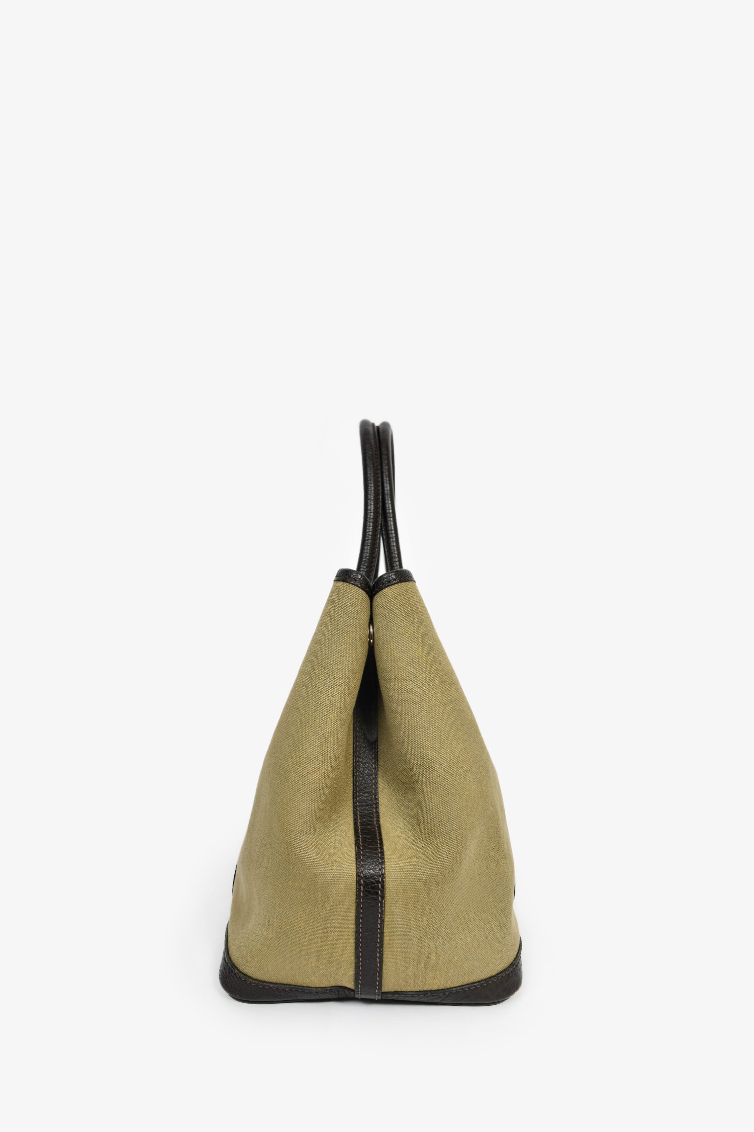 Hermès 2003 Green/Brown Canvas/Leather Garden Party 36