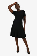 Gucci Black Wool Knit Short Sleeve Dress Size L