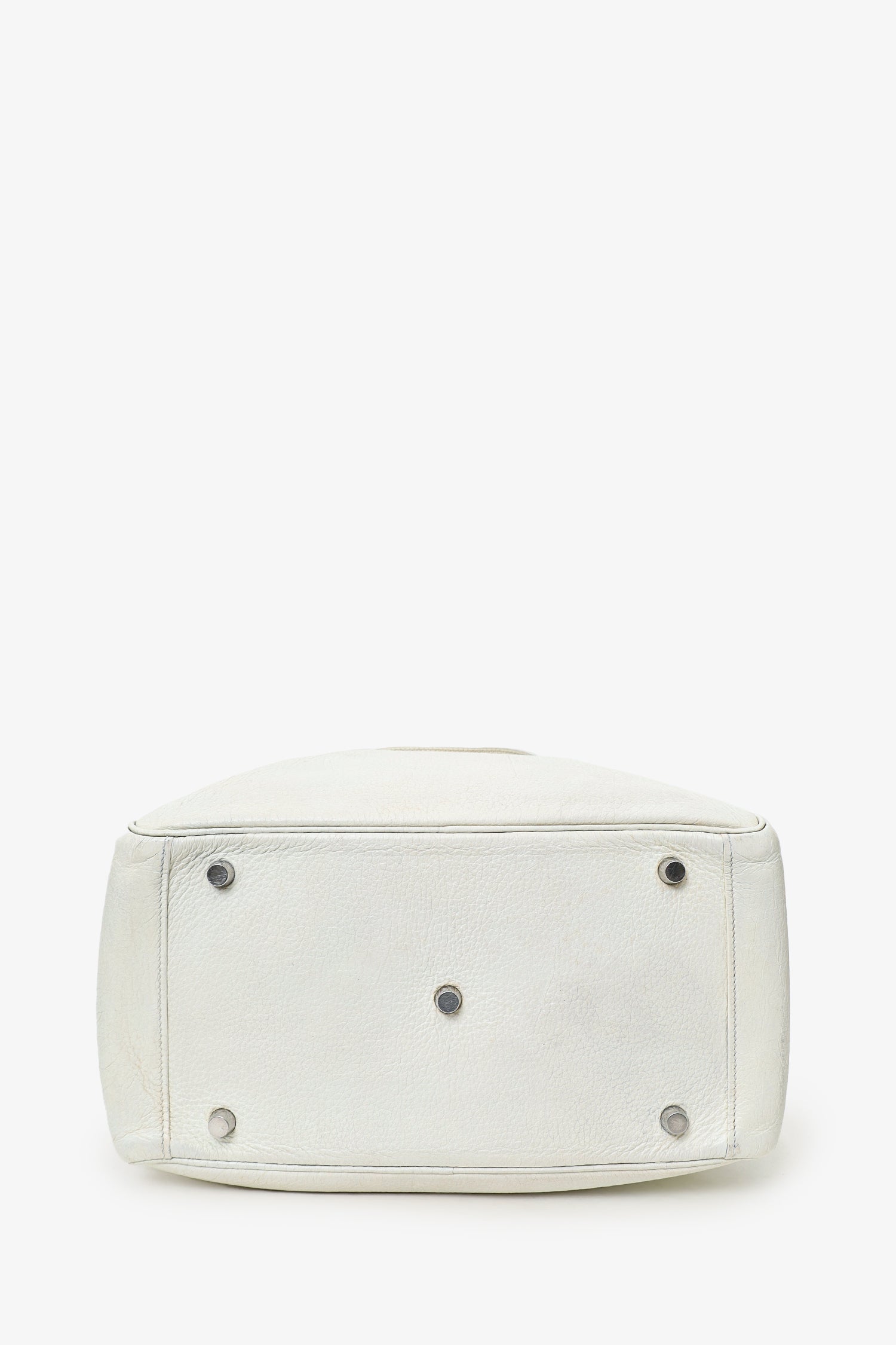 Hermès 2006 White Clemence Leather Lindy 30