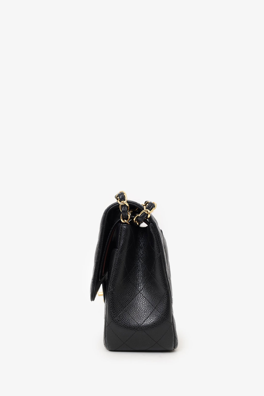 Pre-Loved Chanel™ 2019 Black Caviar Leather Jumbo Double Flap Should Bag