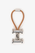 Hermès Silver Tone Leather/Metal Mobile H Keychain