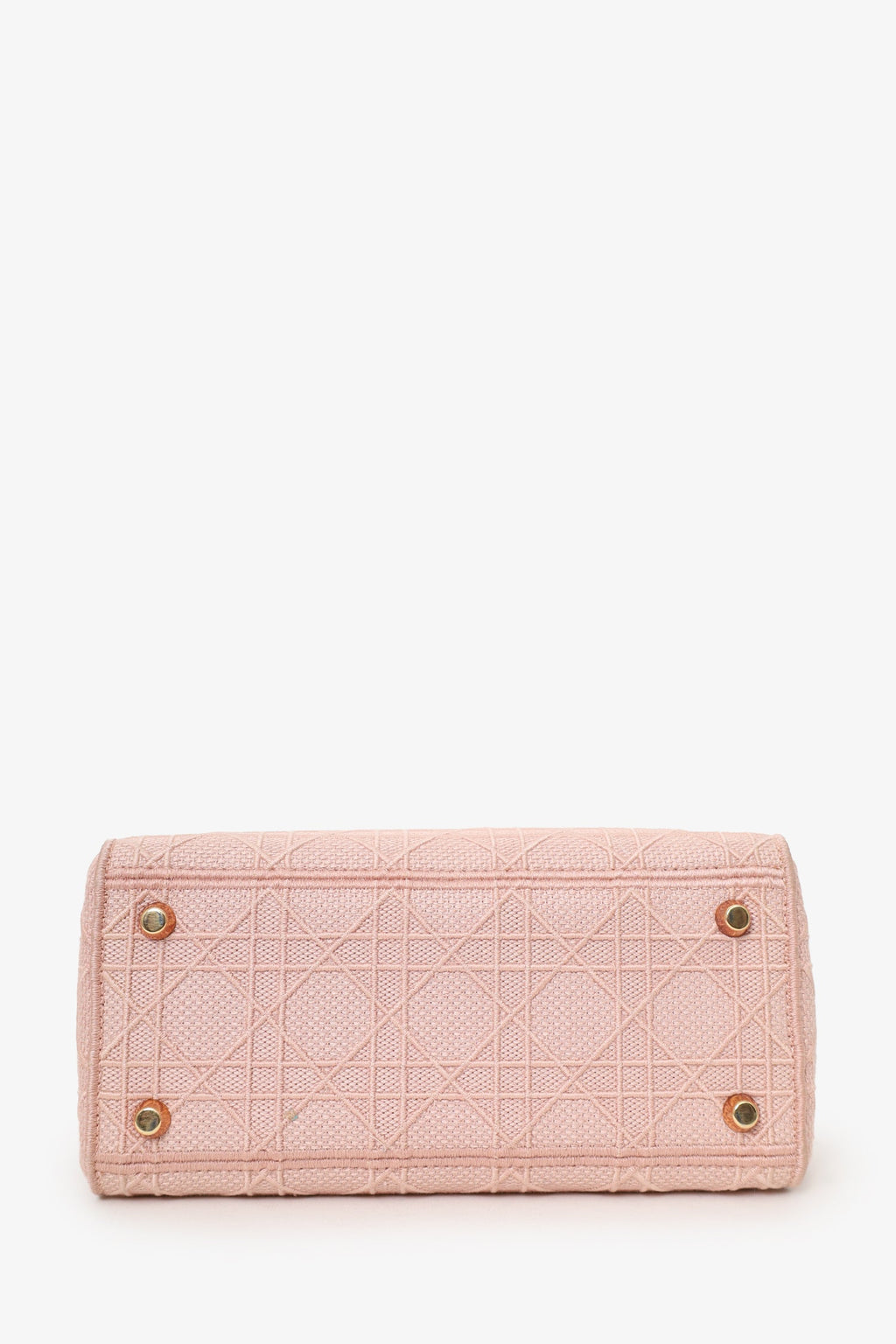 Christian Dior 2020 Pink Cannage Embroidered Canvas Medium Lady D-Lite With Strap