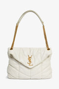Saint Laurent 2019 White Leather Medium 'Lou Lou' Shoulder Bag