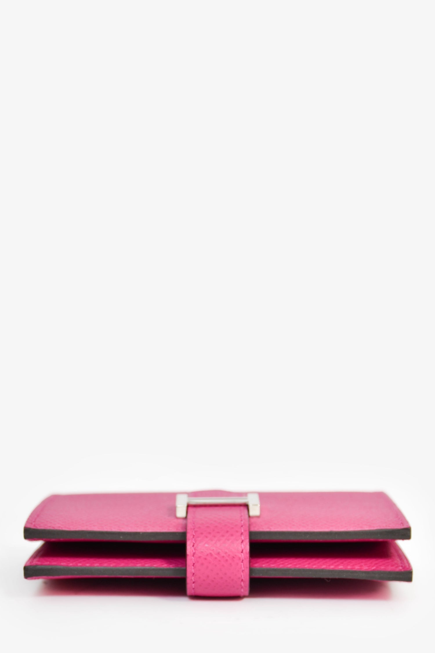 Hermès Magenta Leather Mini 'Bearn' Wallet
