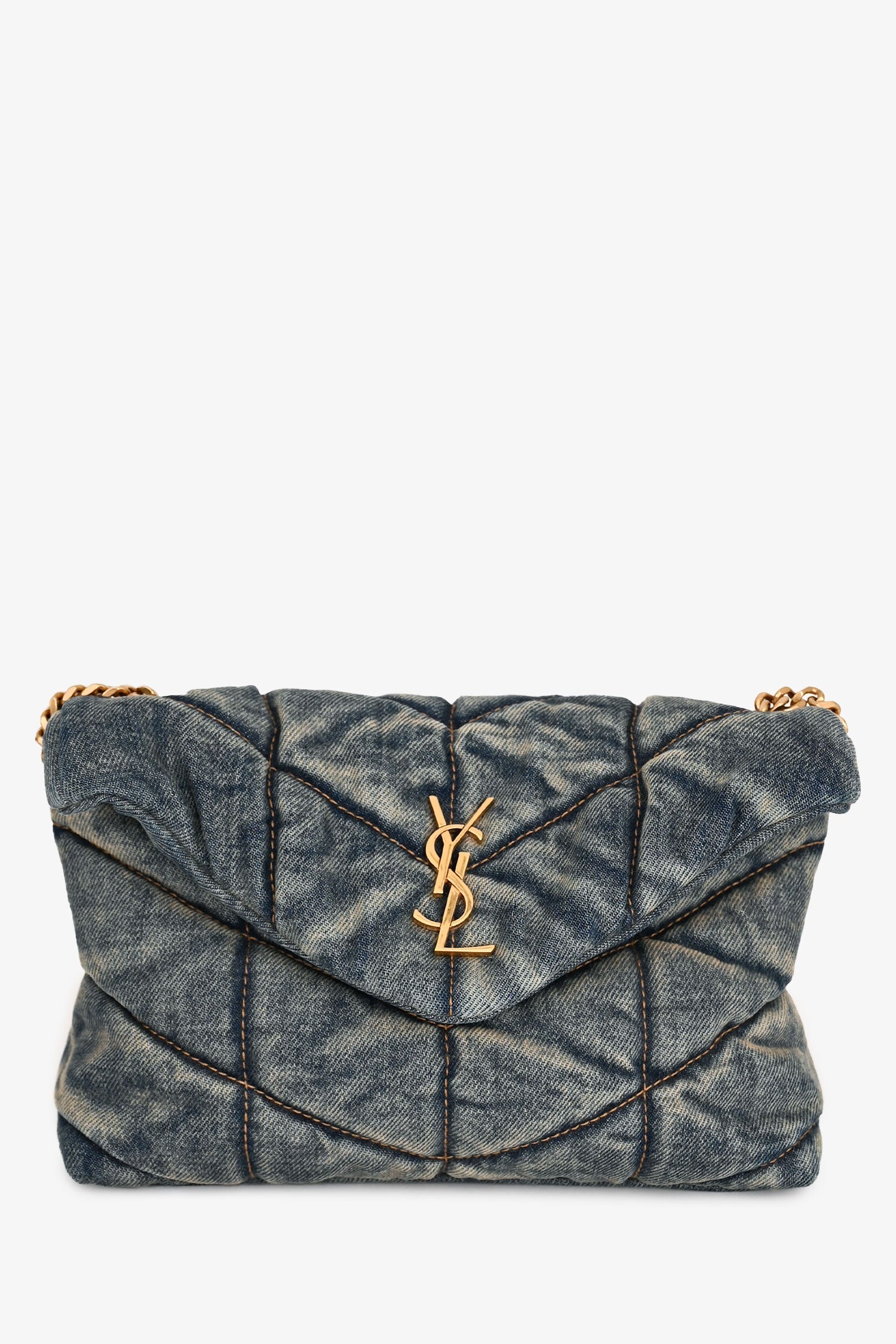 Saint Laurent 2020 Blue Denim Small LouLou Flap Bag