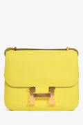 Hermès 2019 Lime Swift Leather Mini Constance 18 GHW